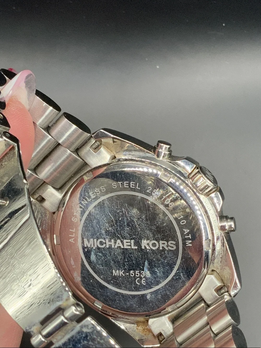 Michael Kors Silver Men's Chronograph Watch with White Dial